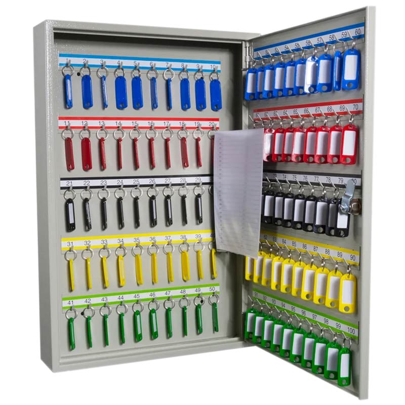 Fixed Hook Key Cabinet - 100 key capacity