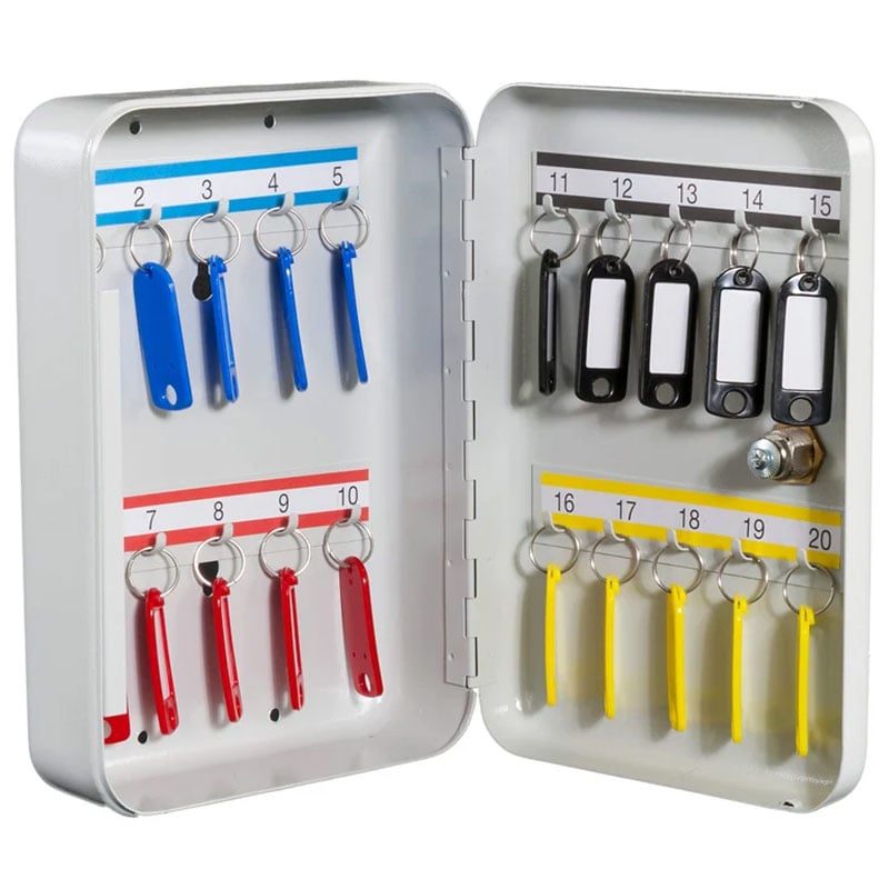 Fixed Hook Key Cabinet - 20 key capacity