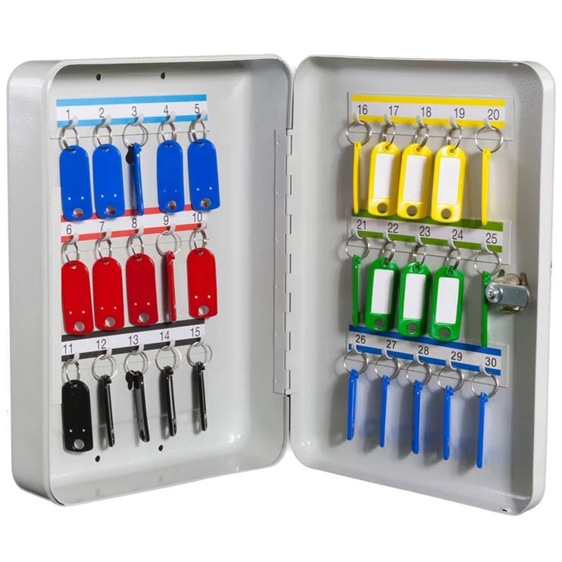 Fixed Hook Key Cabinet - 30 key capacity