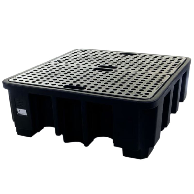 4 Drum Spill Pallet with High Profile - 1250kg UDL - 485L Sump Capacity 