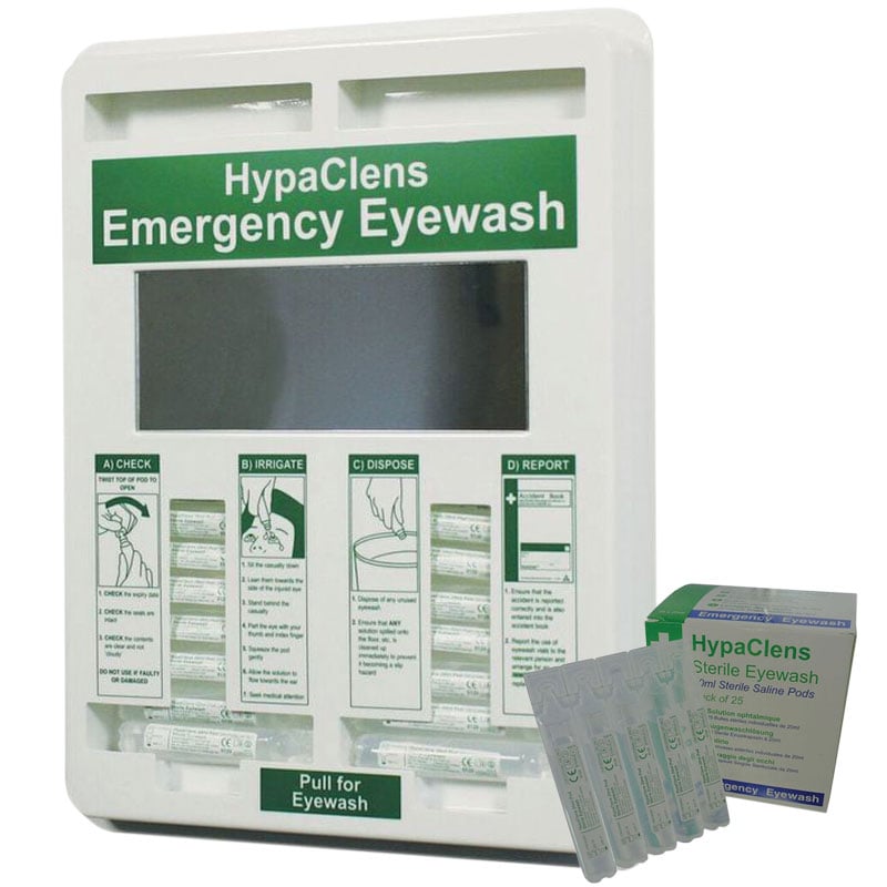 Eye Wash Dispenser and 25 x 20ml Pods - 290 x 350 x 20mm (H x W x D)