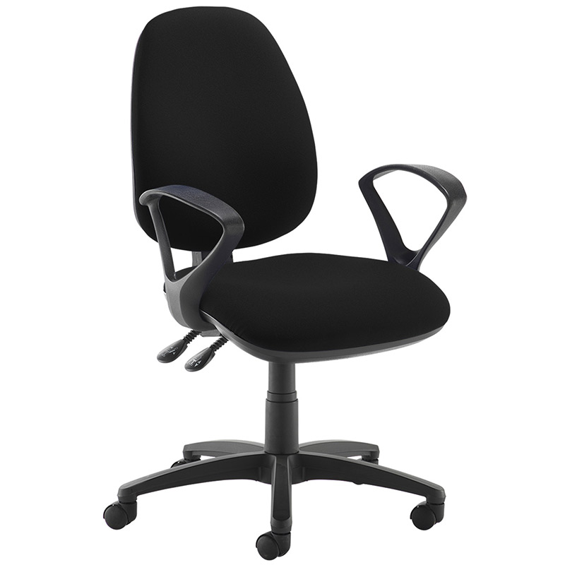 Jota Fabric Operator Chair - Black - Fixed Arms