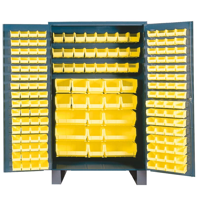 Jumbo Steel Storage Cabinet with 171 Plastic Small Parts Bins