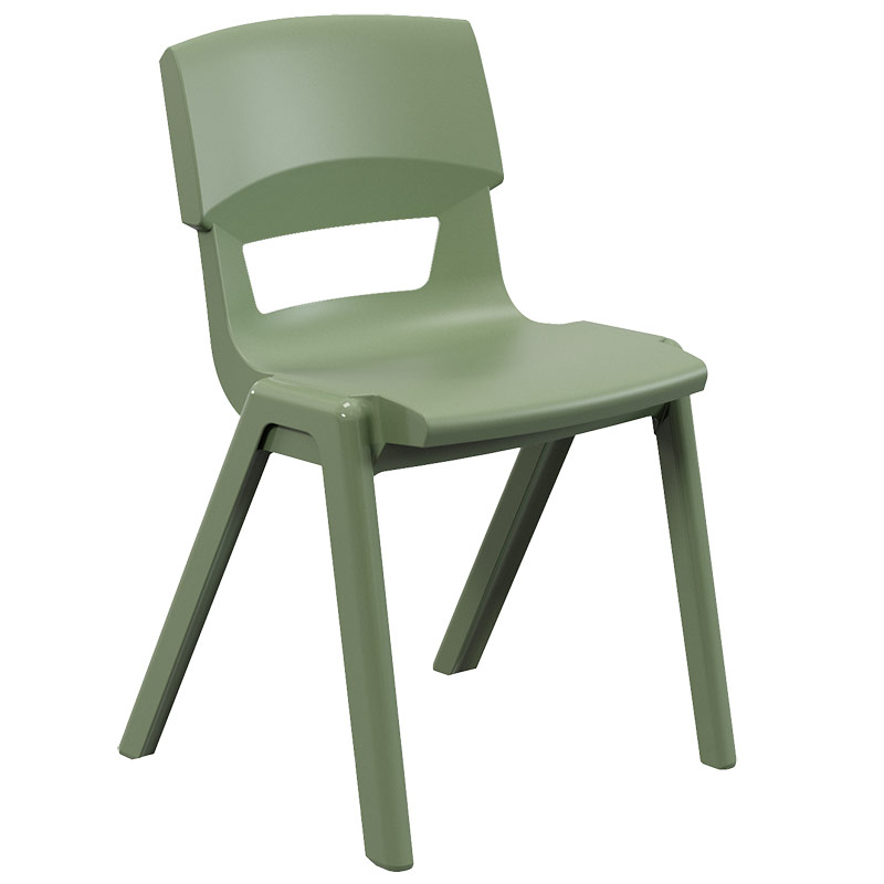 Postura+ One-Piece Plastic School Chair Size 6 - Moss Green