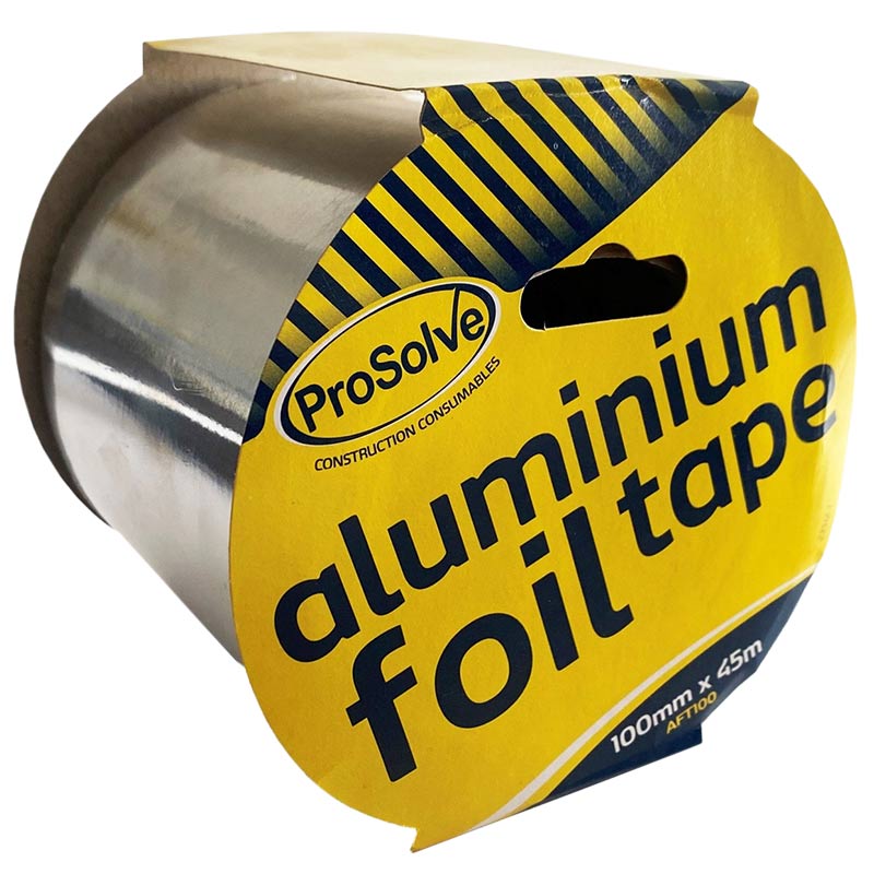 ProSolve Aluminium Foil Tape - 100mm x 45m - Silver - Pack of 12