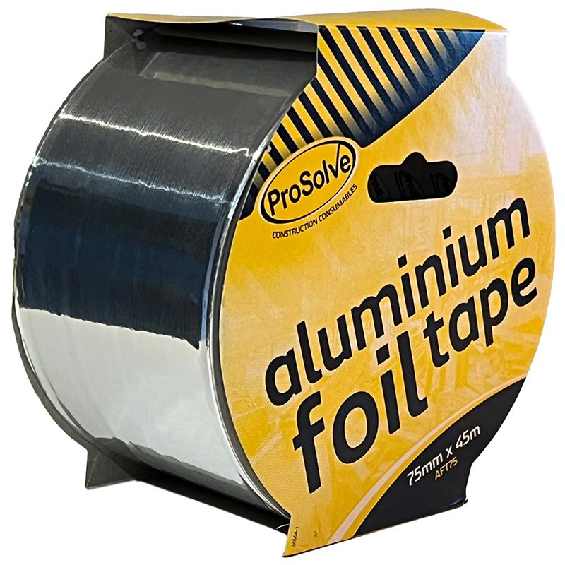 ProSolve Aluminium Foil Tape - 75mm x 45m - Silver - Pack of 16