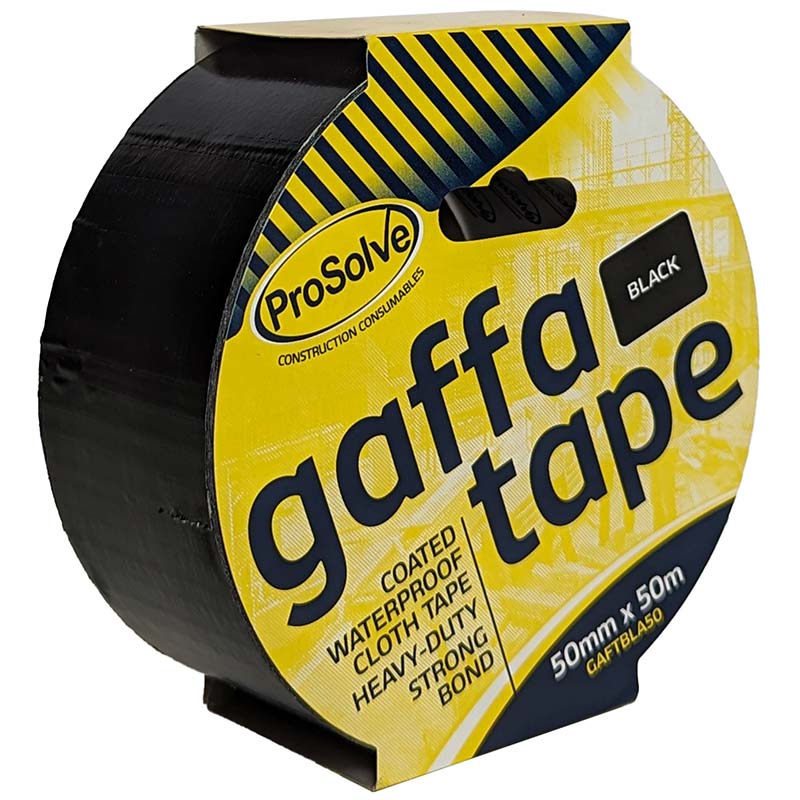 ProSolve Gaffa Tape - 50mm x 50m - Black - Pack of 24