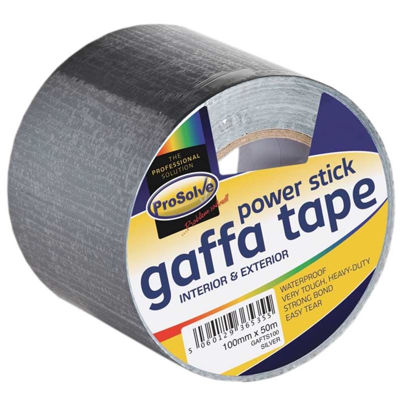 ProSolve Gaffa Tape - 100mm x 50m - Silver - Pack of 12