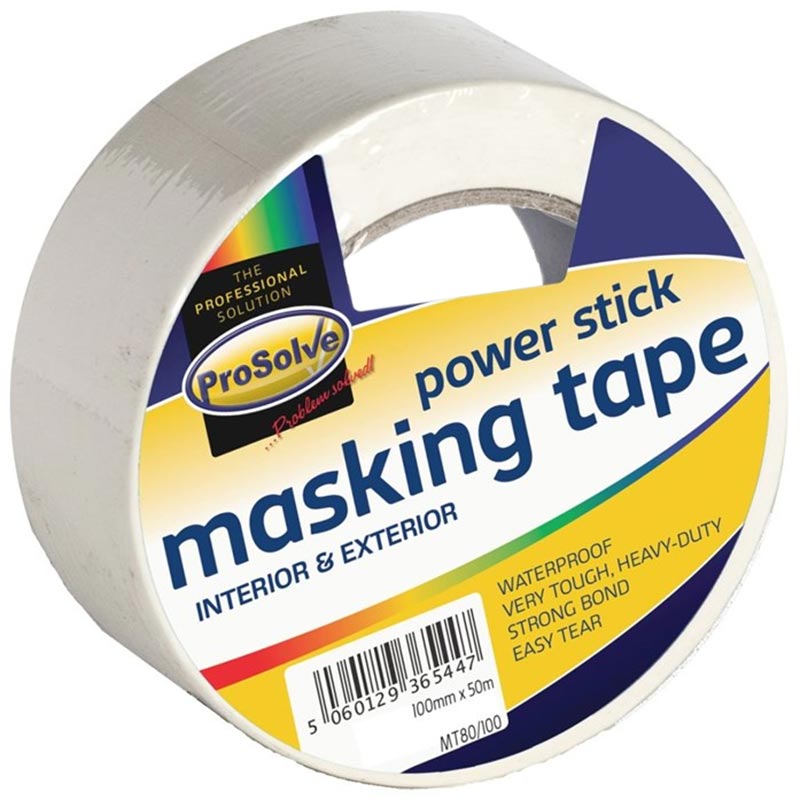 ProSolve Masking Tape - 100mm x 50m - White - Pack of 12