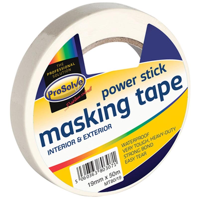 ProSolve Masking Tape - 19mm x 50m - White - Pack of 48