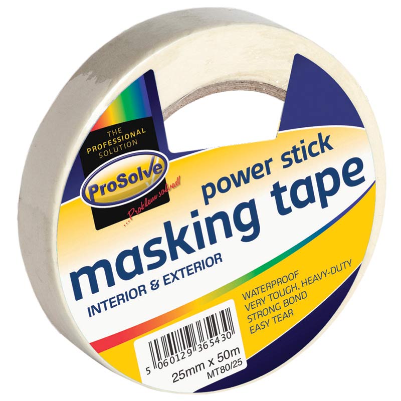 ProSolve Masking Tape - 25mm x 50m - White - Pack of 48