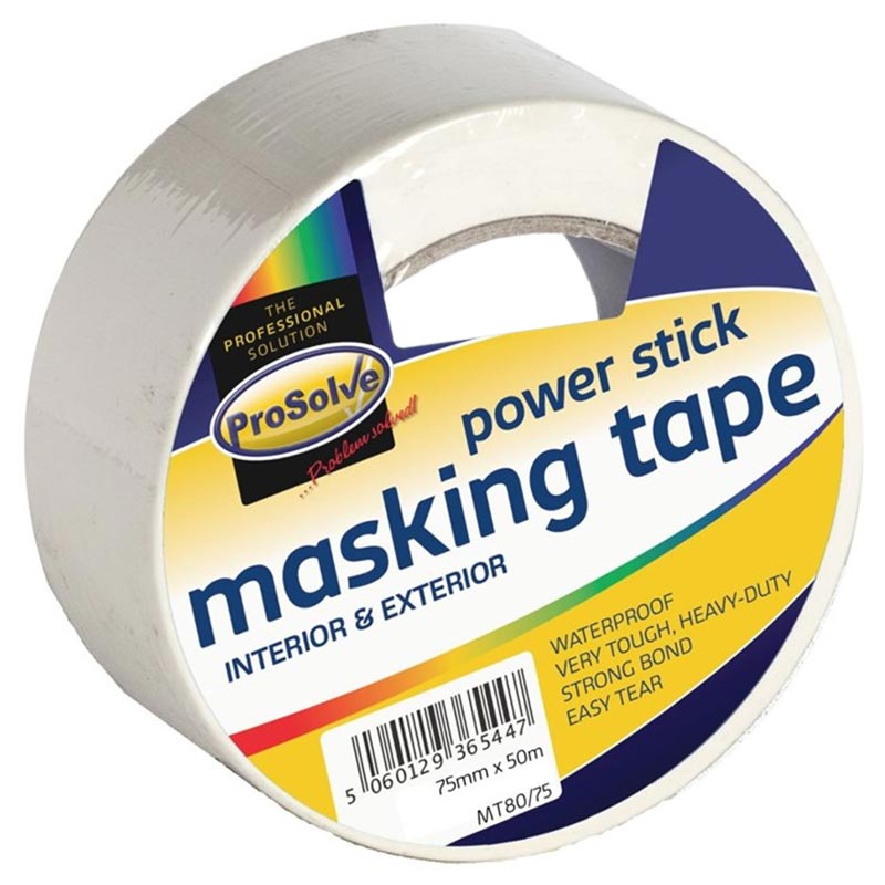 ProSolve Masking Tape - 75mm x 50m - White - Pack of 16