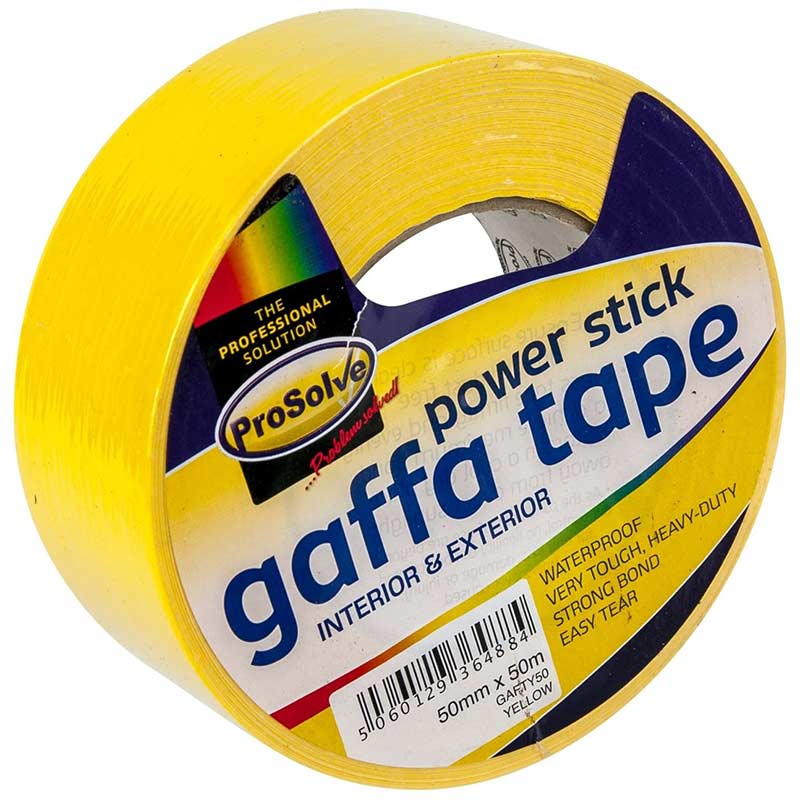 ProSolve Gaffa Tape - 50mm x 50m - Yellow - Pack of 24