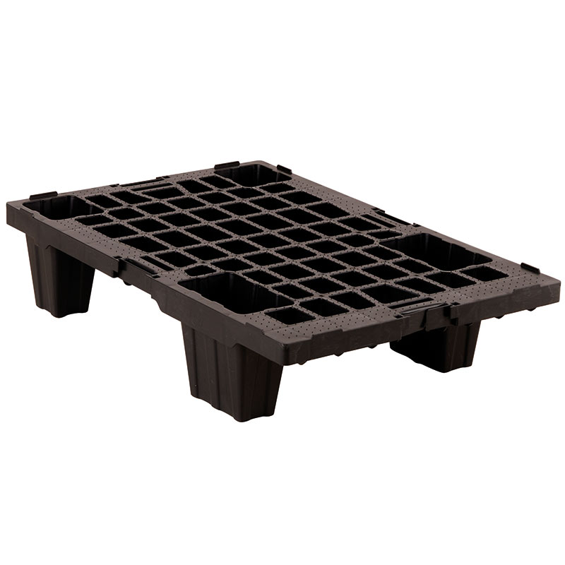 Nesting Recycled Plastic Pallet - Gridded - 400 x 600mm - 700kg Static Load 