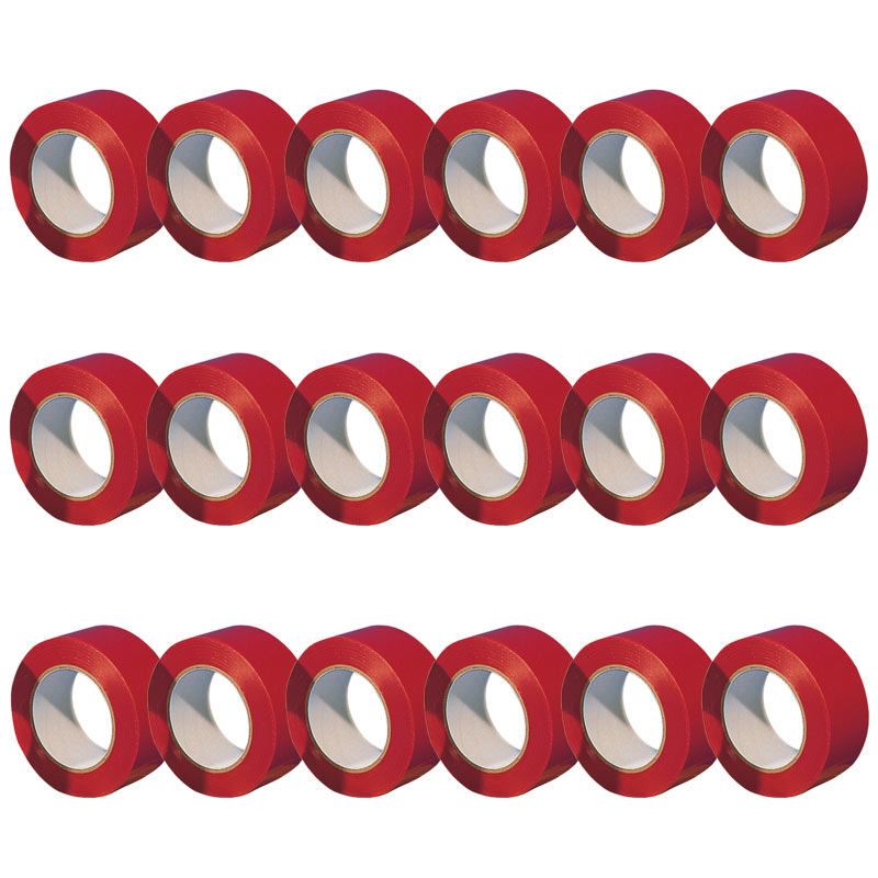 Red PVC Line Marking Floor Tape - 50mm x 33m Rolls - Pack of 18