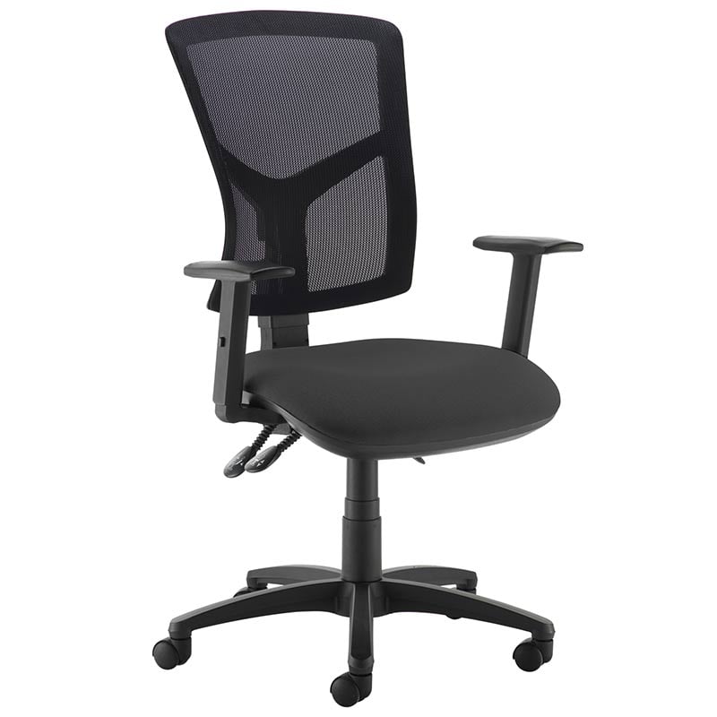 Senza Mesh Back Office Chair with Padded Seat and Adjustable Arms