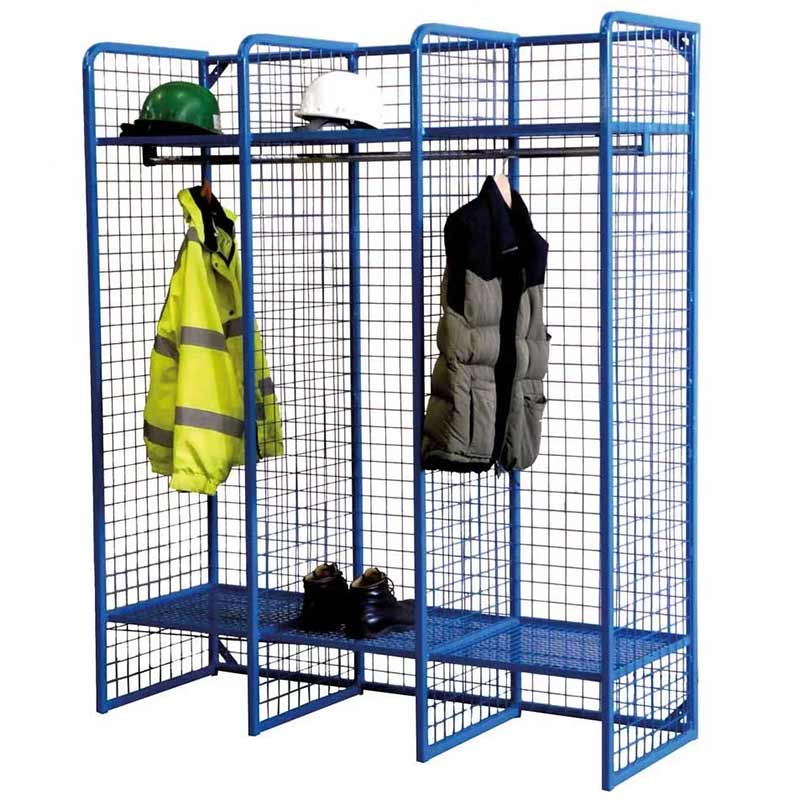 Single-Sided Wire Mesh Lockers - 3 Compartments - 1590 x 565 x 1890mm