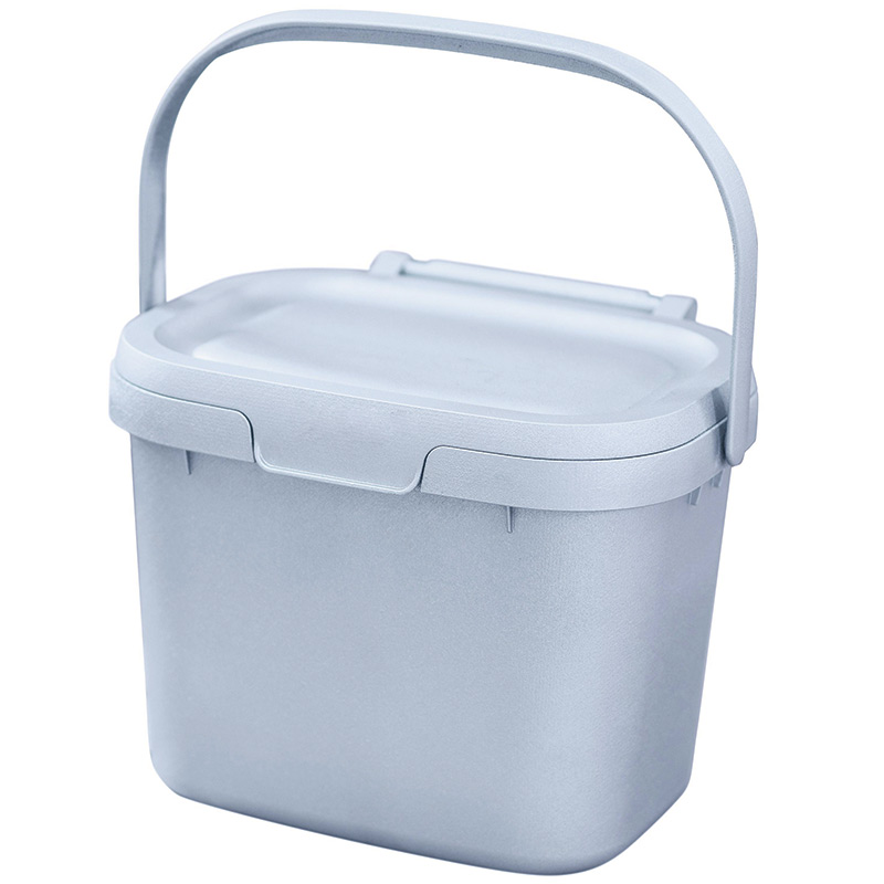 Recycled Plastic Food Waste Caddy with Handle - 4.5L - 190 x 250 x 180mm (H x W x D)