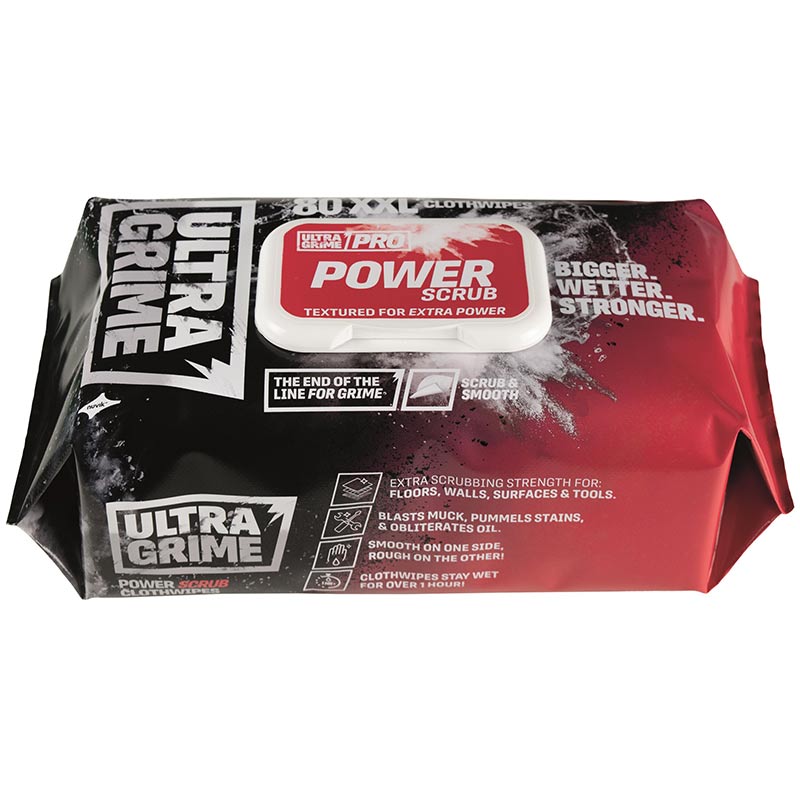 ULTRAGRIME® PRO Power Scrub Wipes - 80 XXL Clothwipes