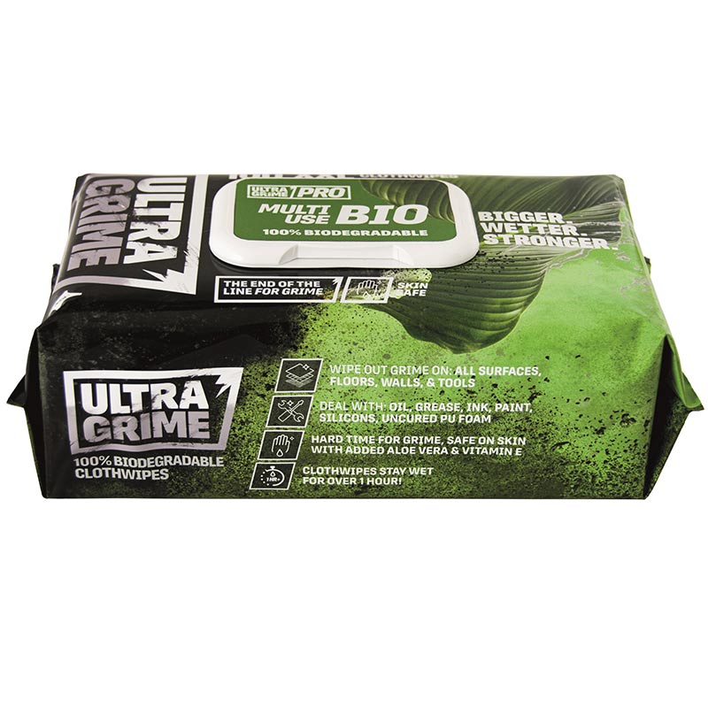 ULTRAGRIME® PRO Biodegradable Wipes - 100 XXL+ clothwipes