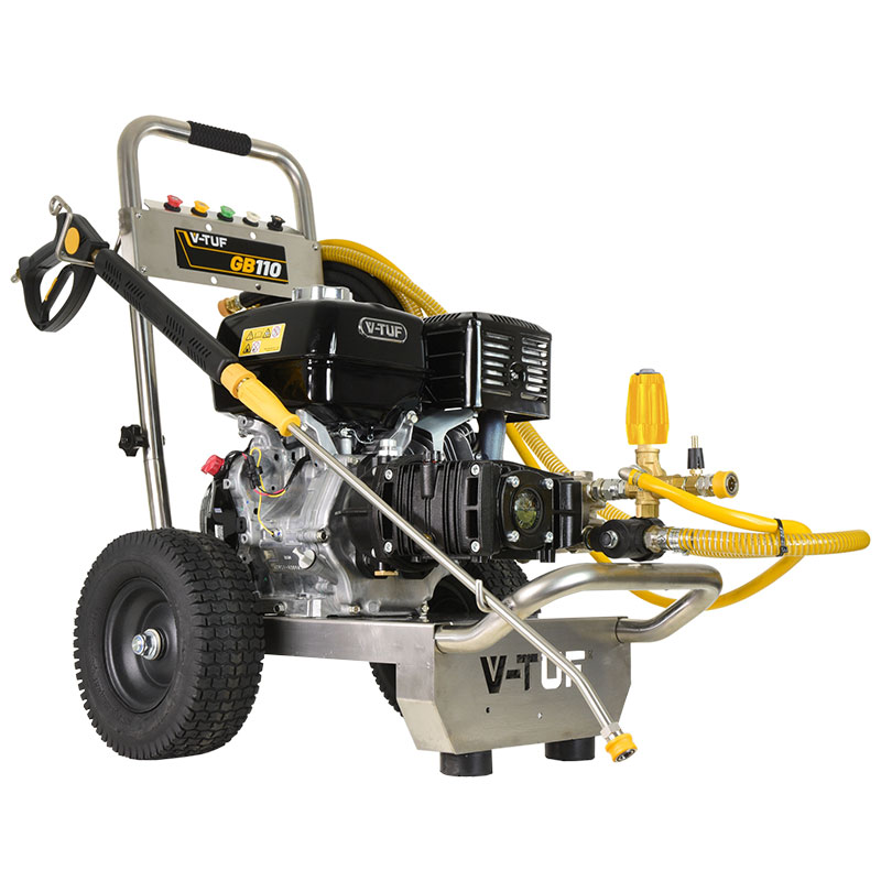 V-TUF GB110 200bar 13hp Gearbox Driven Honda Petrol Pressure Washer - Stainless Steel Frame 