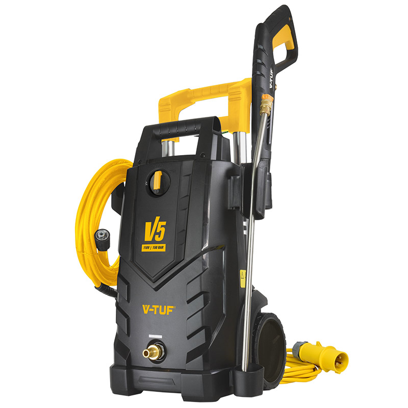 V-TUF V5 X2 150bar Electric Pressure Washer - 110v fitted with site-power 3 pin plug