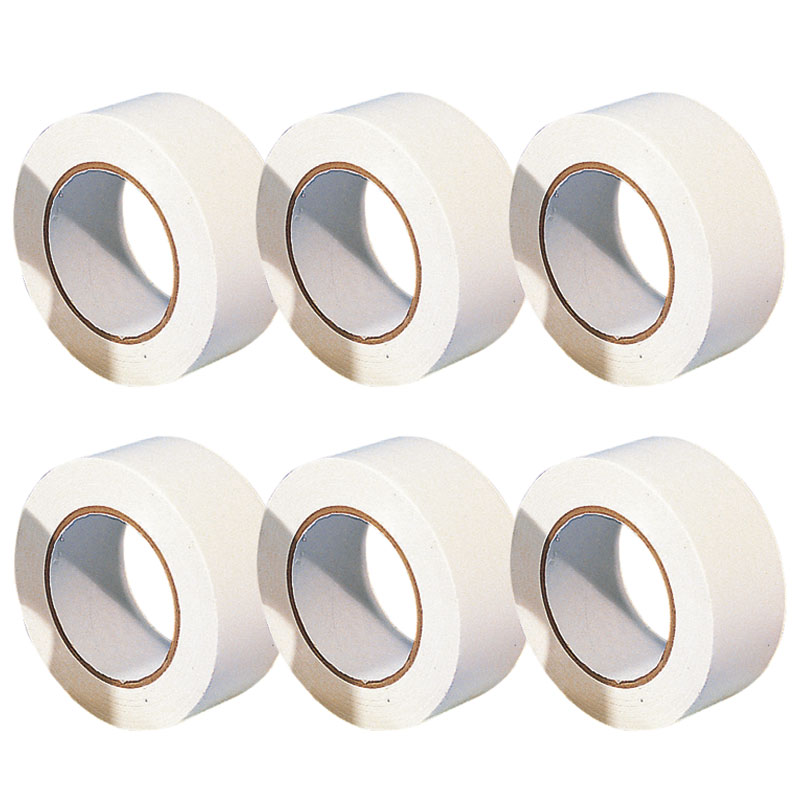 White PVC Line Marking Floor Tape - 50mm x 33m Rolls - Pack of 6