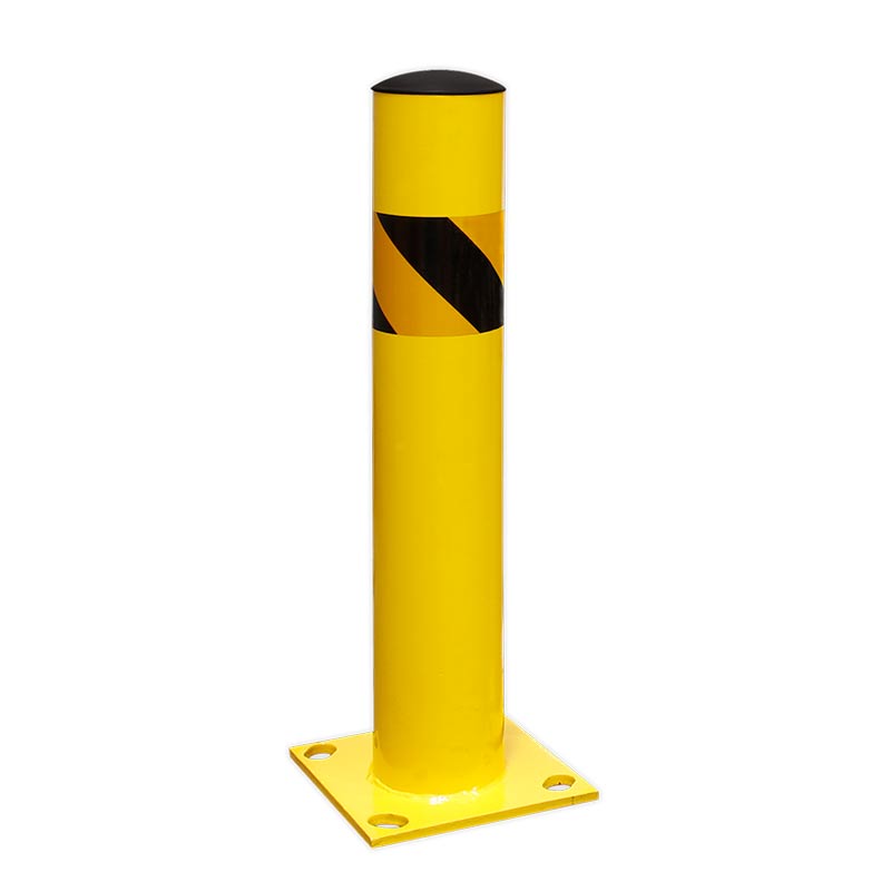 Yellow Steel Safety bollard - 110mm Diameter - 600mm Tall